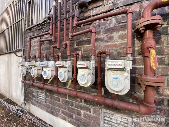 서울 구로 한 주택가에 설치된 가스계량기. 원포인트뉴스 자료사진